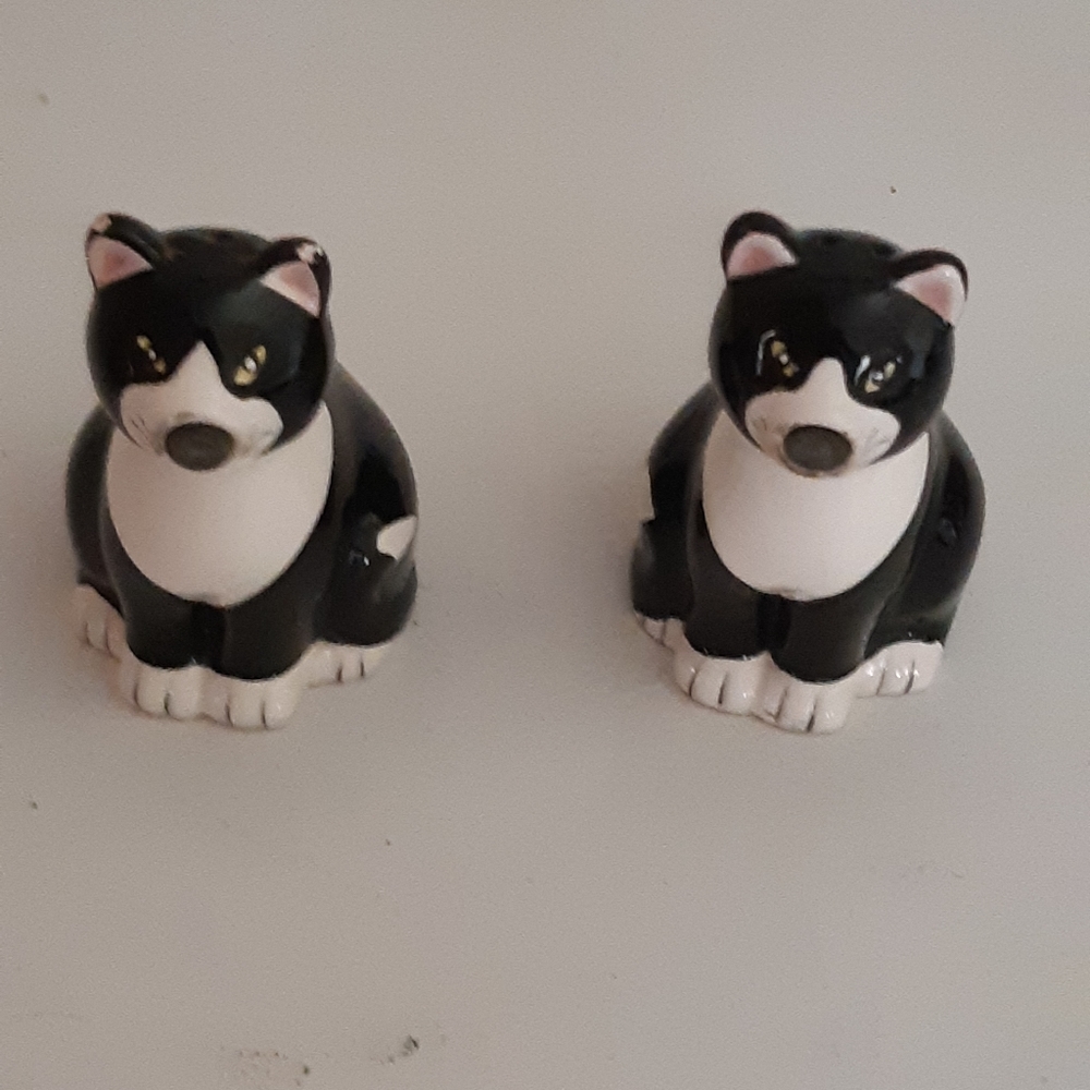 10/10$ cat salt and pepper shakers. 4 inches tall.